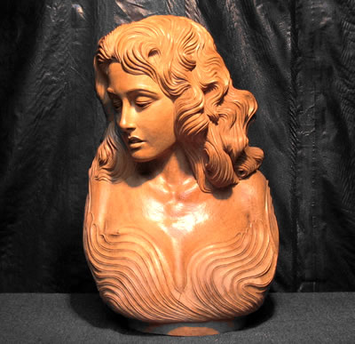 ؒ̏̋@bust of wood sculpture female