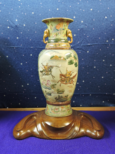 ԑij solid wood hand carved vase pedestal