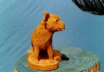 ` wood carving chihuahua