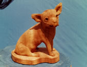 ` wood carving chihuahua
