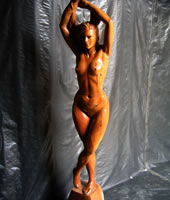 ؒ̒̏@long hair female of wood sculpture